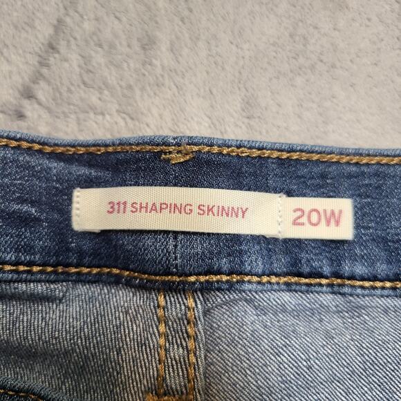Levis Jeans Womens 20W Blue 311 Shaping Skinny Stretch Denim Plus High Rise - Picture 3 of 11